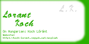 lorant koch business card